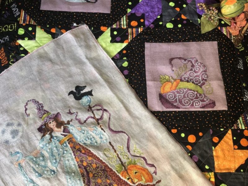 halloween quilt and stitch